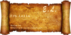 Erb Leila névjegykártya